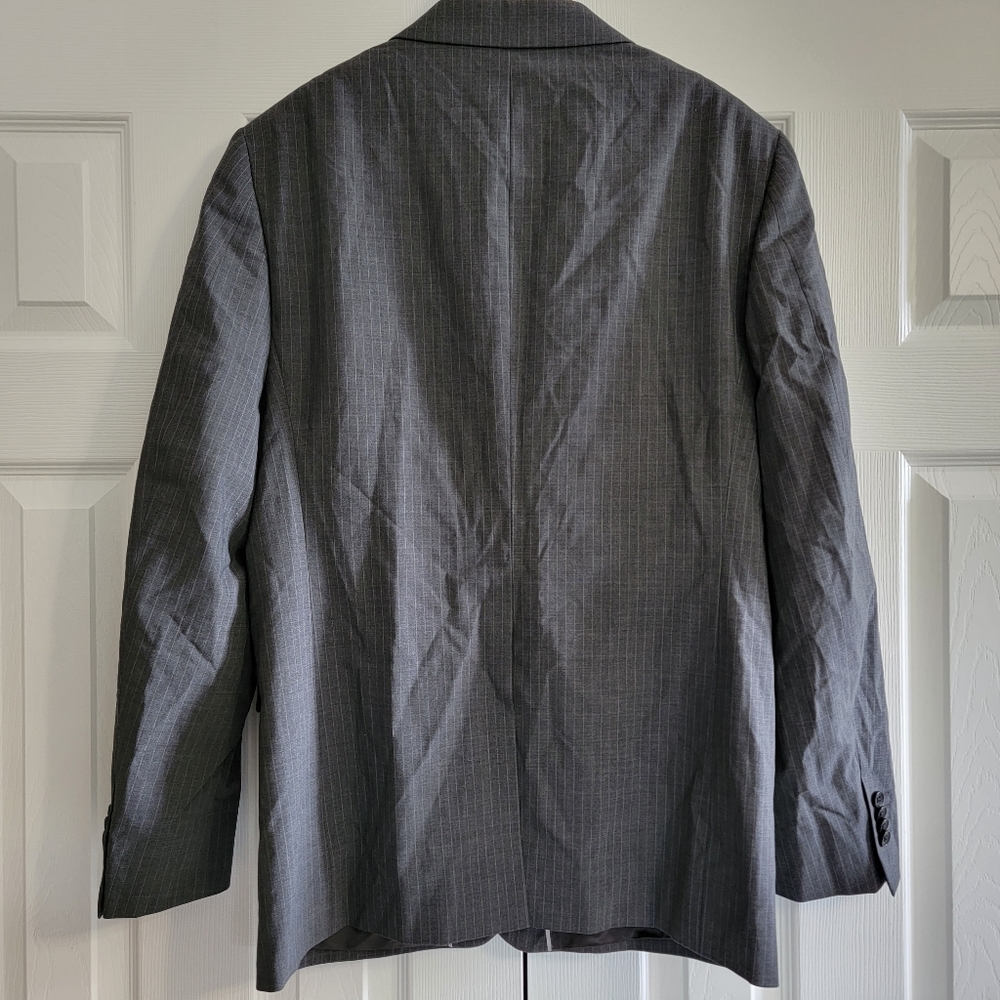 *NWT* Theory Waldorf Charcoal Stripe Two Button Coat Blazer Jacket, 44 Regular - Picture 10 of 10